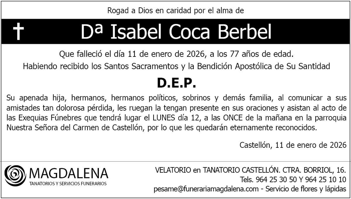 Dª Isabel Coca Berbel