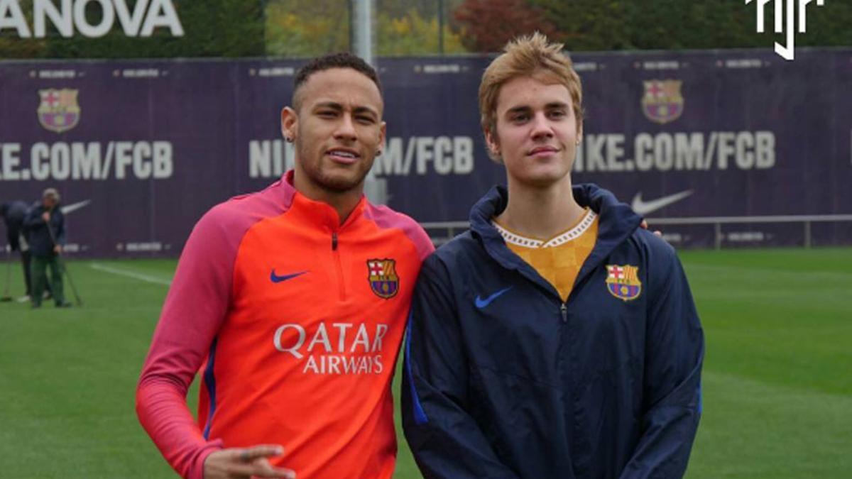 Neymar, junto a Justin Bieber