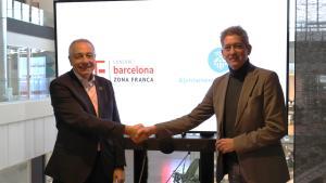 L’alcalde de L’Hospitalet, David Quirós, i el delegat especial de l’Estat al CZFB, Pere Navarro.