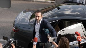 El empresario Víctor de Aldama llega a declarar como testigo y expresidente del Zamora Club de Fútbol por el ascenso del Andorra ante la juez de Majadahonda, a 18 de junio de 2025, en Madrid (España).