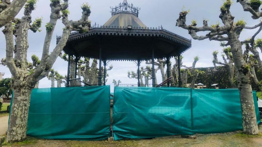 Baiona inicia la restauración del palco de la música de A Palma, casi centenario