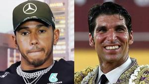 Lewis Hamilton y Cayetano Rivera.