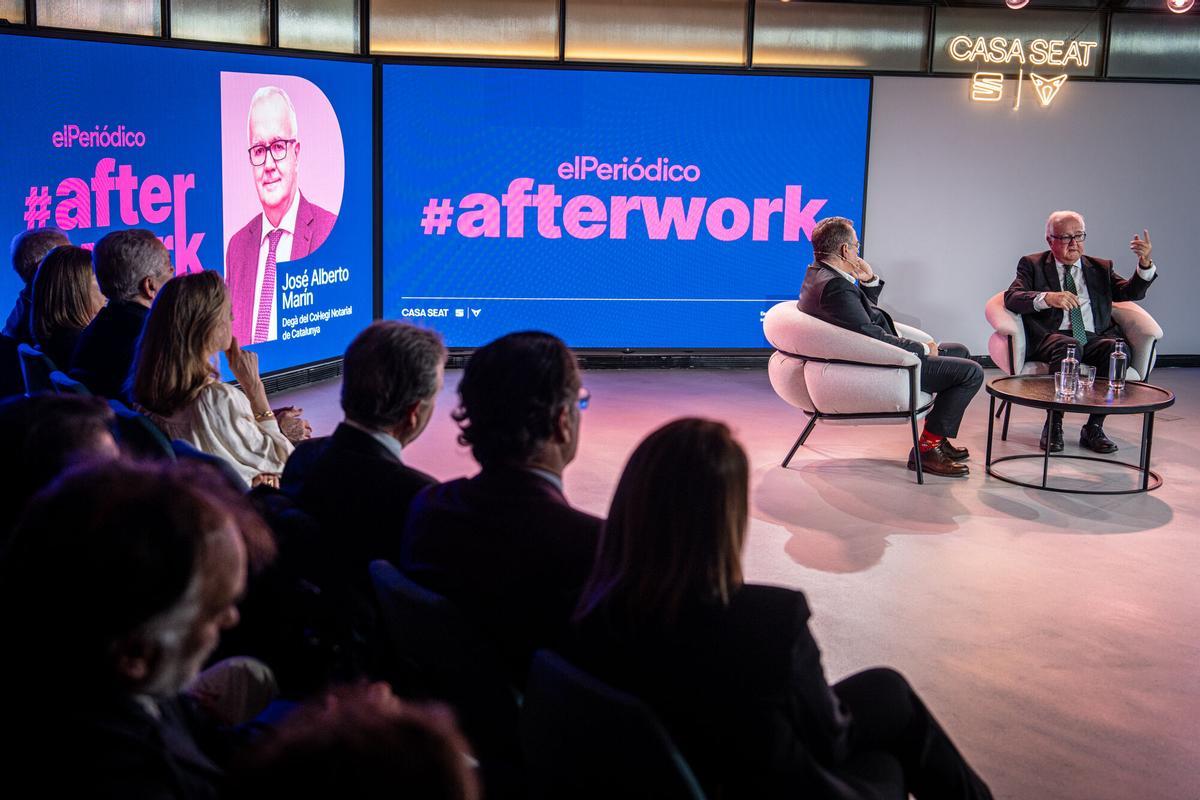 Afterwork EL PERIÓDICO:  José Alberto Marín, decano del col.legi de Notaris y Albert Sáez, director de EL PERIÓDICO y director general de Contenidos de Prensa Ibérica
