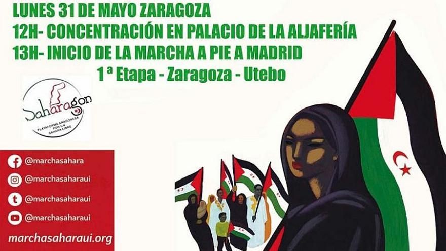Segmento del cartel informativo de los actos en protesta por el pueblo saharaui.