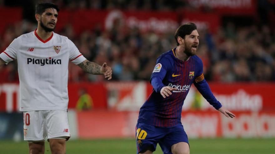 Messi y Banega, en un partido anterior.