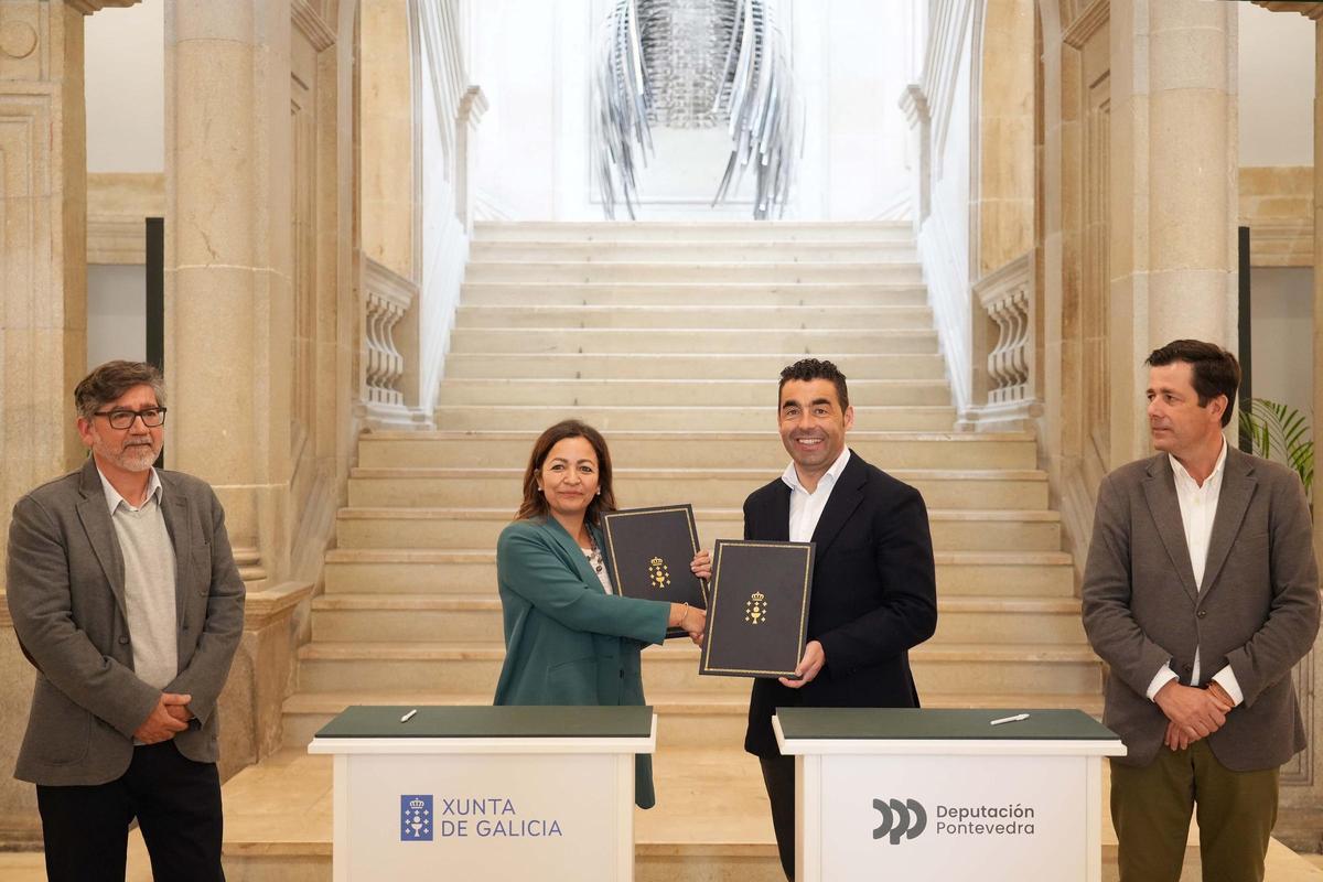 Marta Villaverde y Luis López firmaron el convenio de colaboración