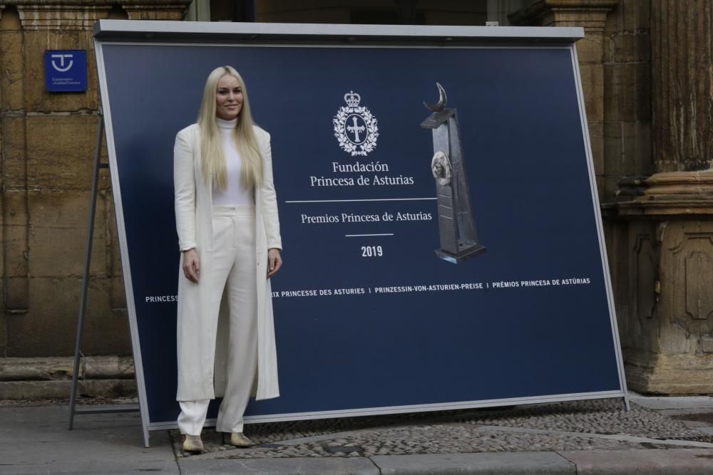 Premios Princesa de Asturias 2019: Lindsey Vonn posa en el hotel de la Reconquista y ofrece su primera rueda de prensa