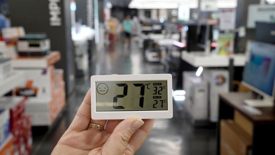 Temperatura en el interior de un comercio del centro de Madrid.