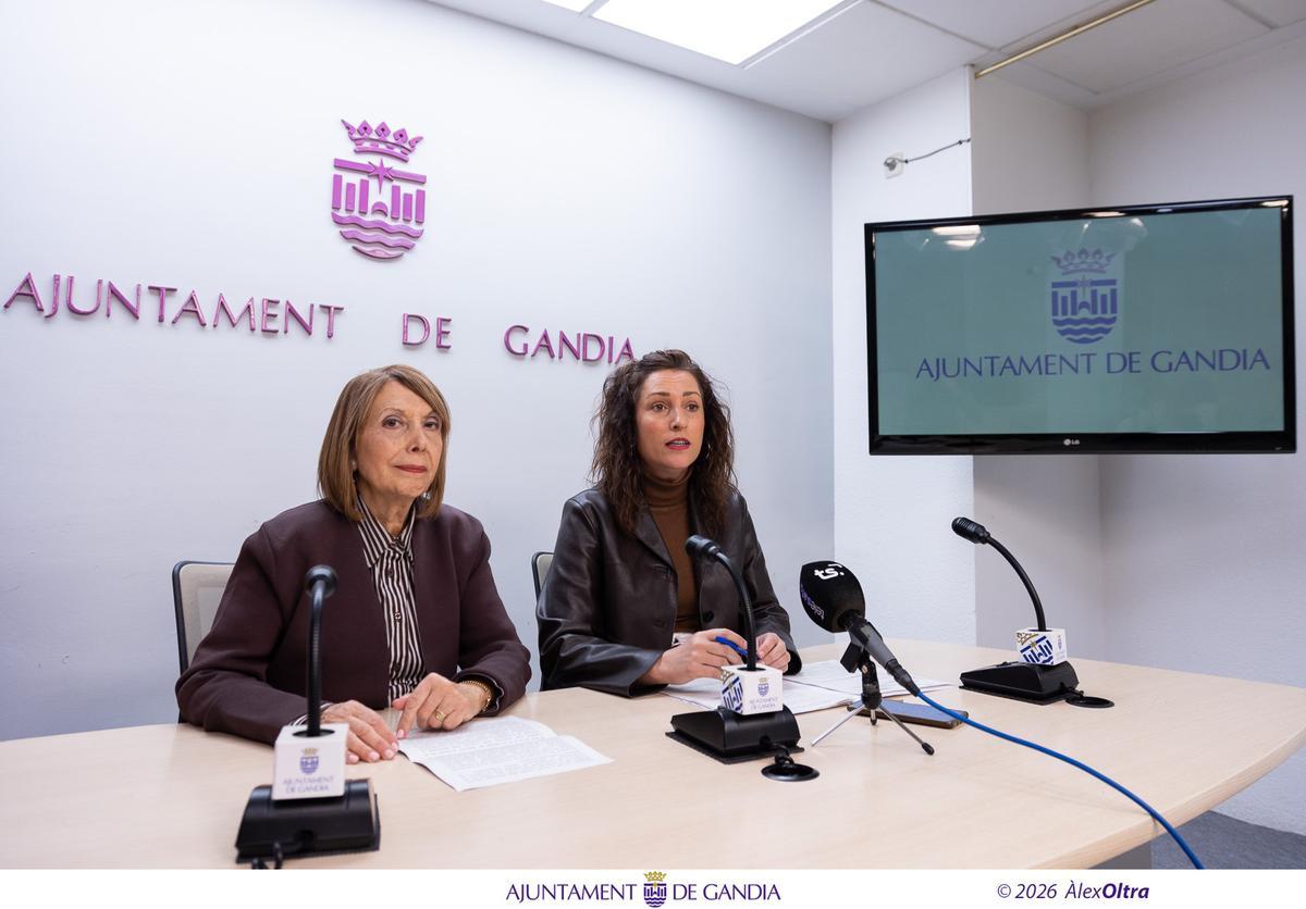 Las portavoces del gobierno de Gandia, en su comparecencia de este jueves