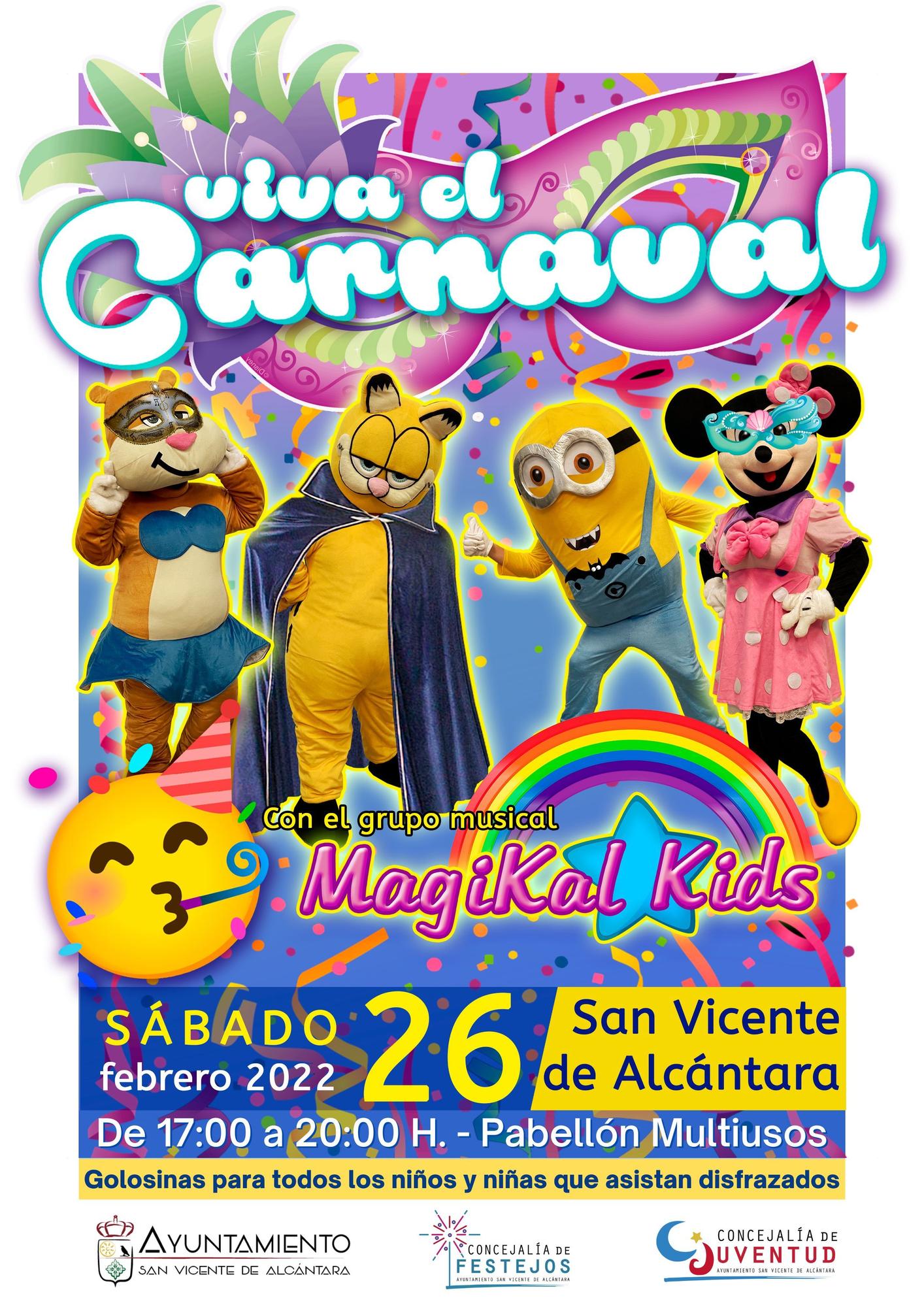 Cartel del Magikal Kids en San Vicente de Alcántara.