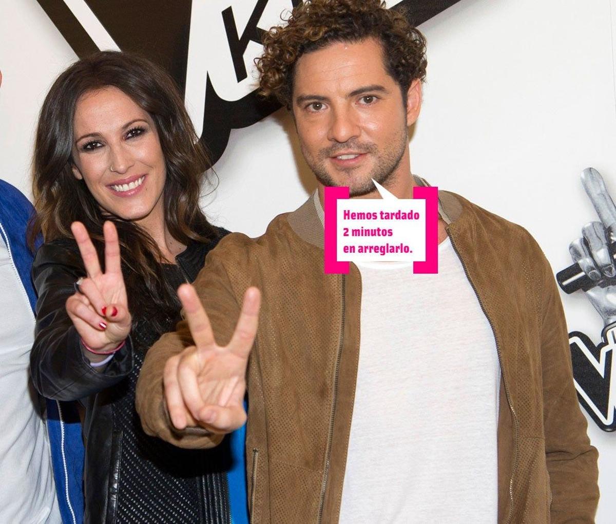 Con David Bisbal, su compañero de curro en 'La Voz Kids'