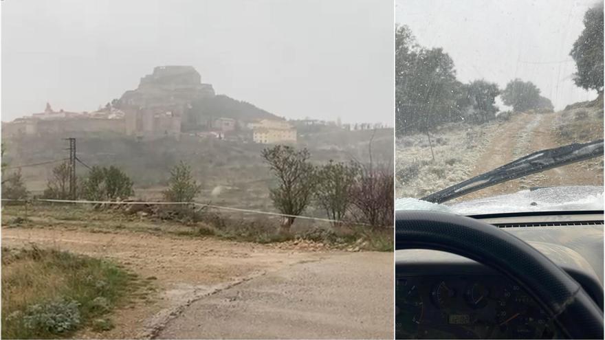 El tiempo en Castellón: Nieva en Morella y graniza en Vinaròs