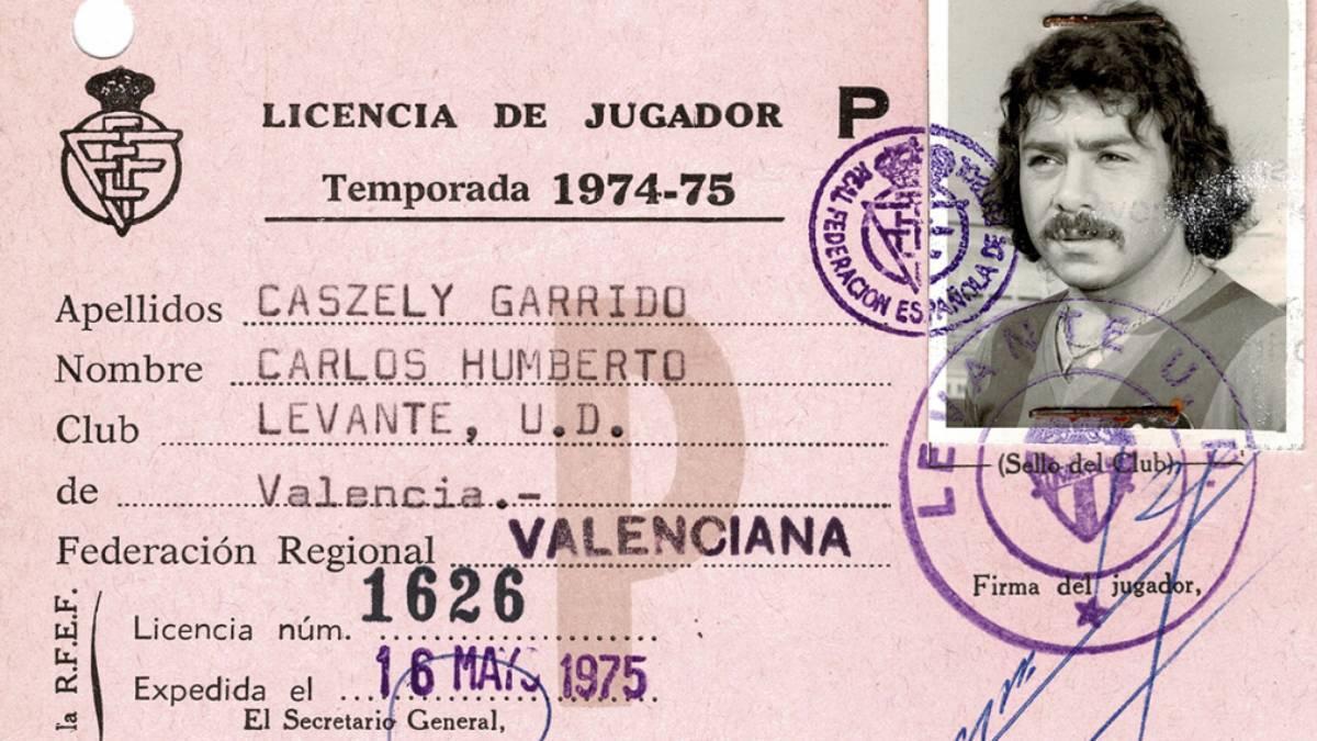 La licencia de Caszely como jugador del Levante