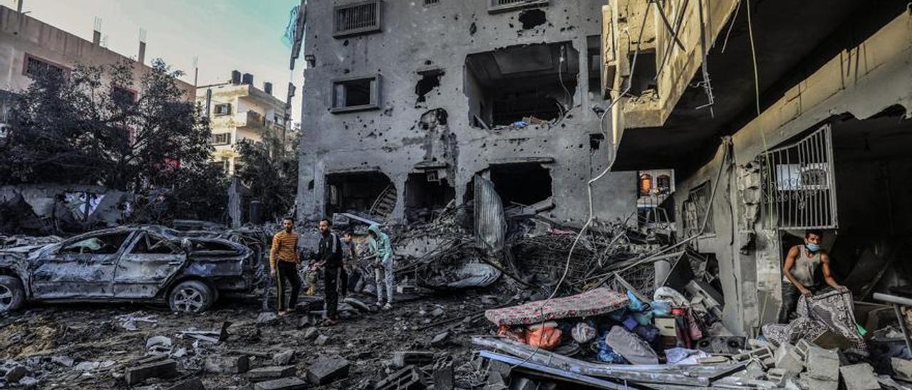 Edificio destruido en Gaza.