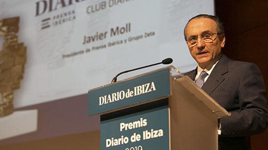 El presidente de Prensa Ibérica y Grupo Zeta, Javier Moll, cerró la gala de entrega de galardones.