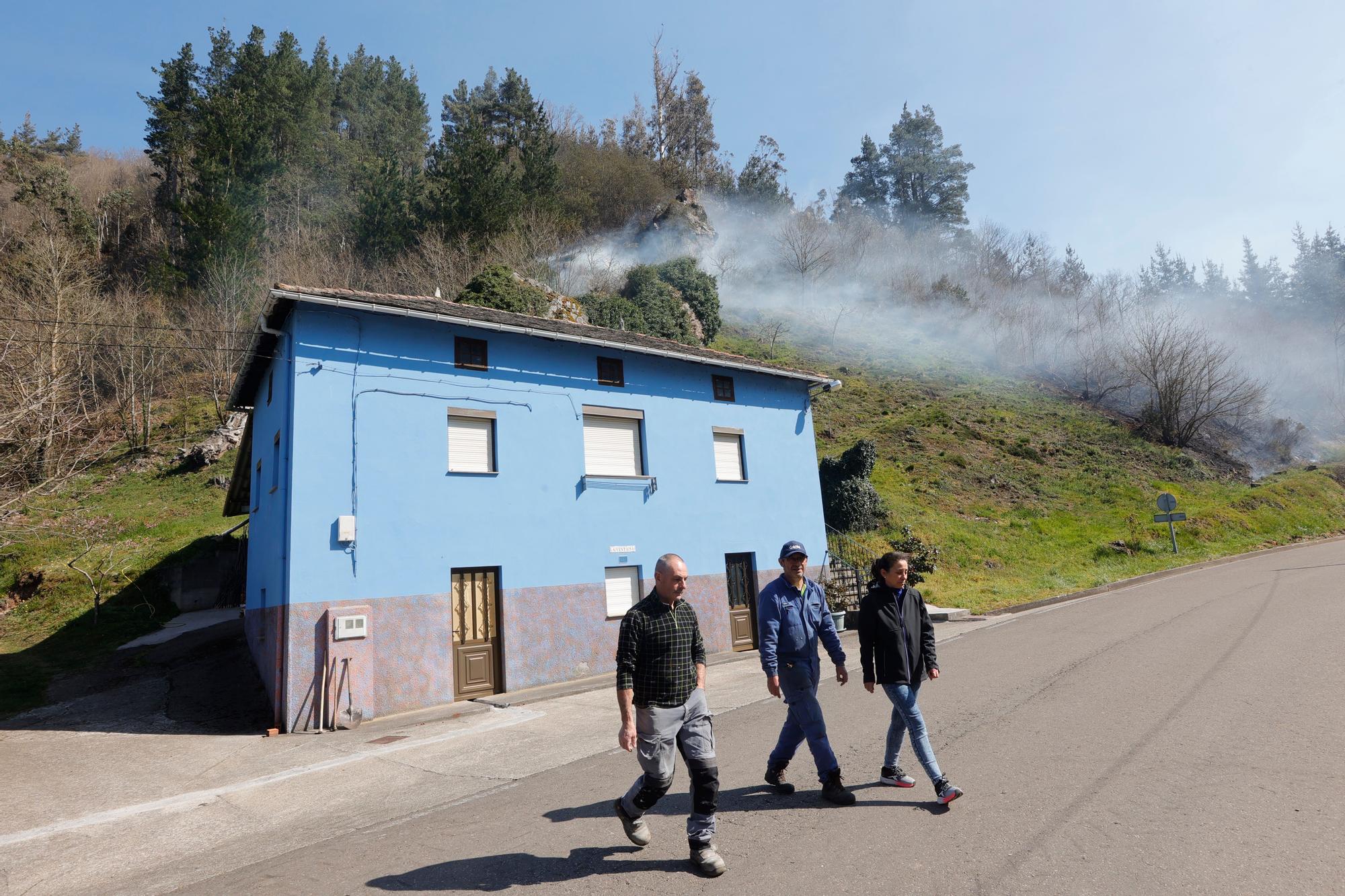 Dura lucha contra los incendios de Tineo y Valdés