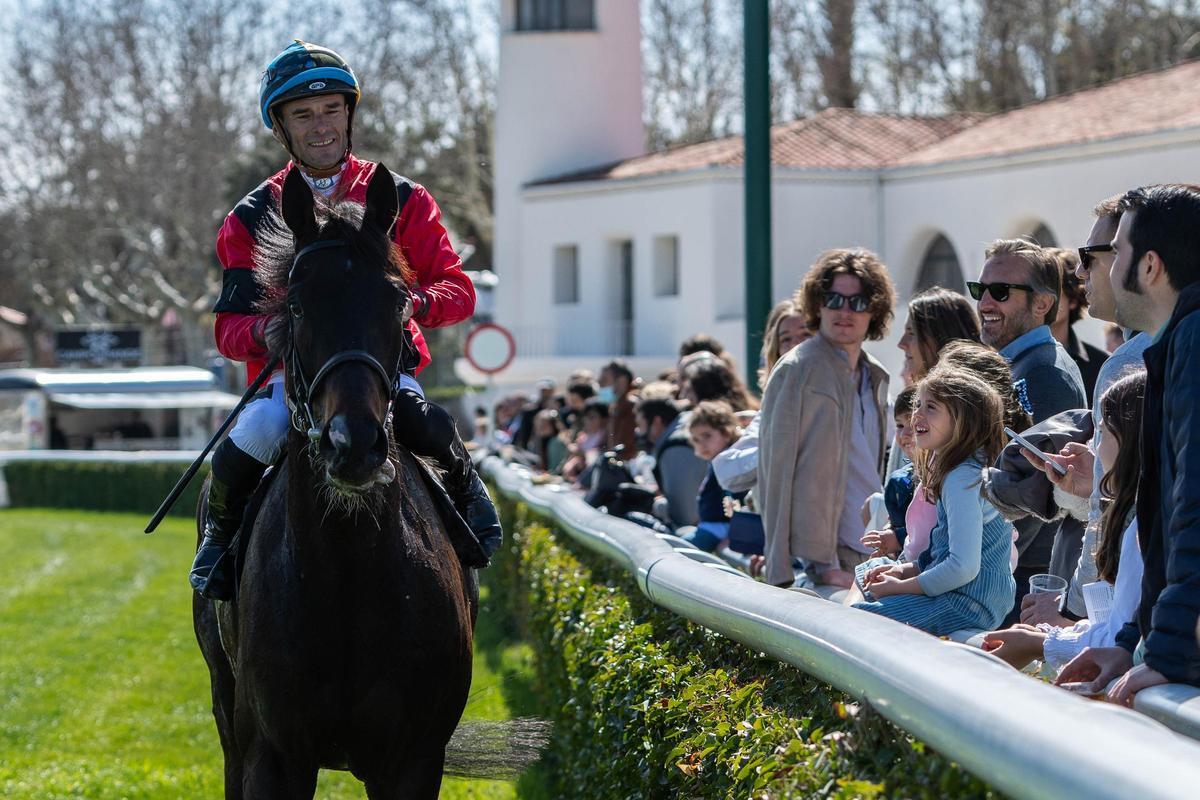 Un jinete en el Hipódromo de la Zarzuela