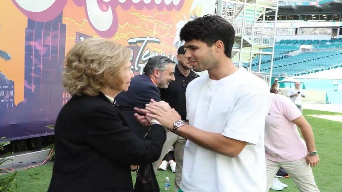 Así ha sido el encuentro entre la reina Sofía y Carlos Alcaraz en Estados Unidos