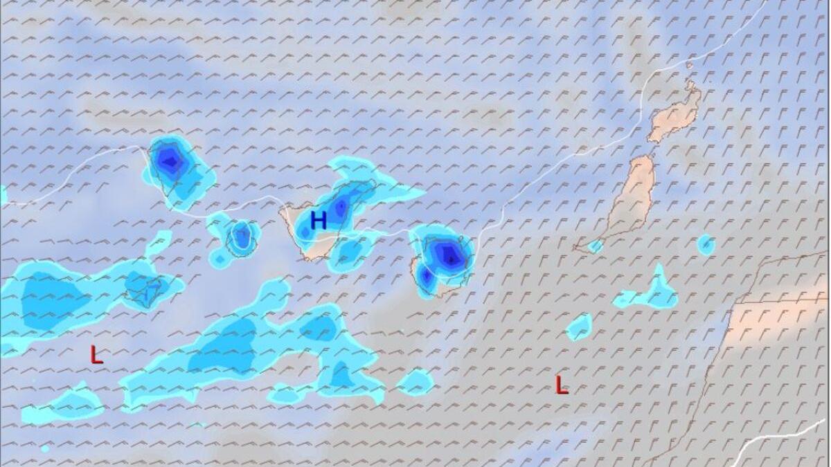 Mapa con la predicción del tiempo para este miércoles.
