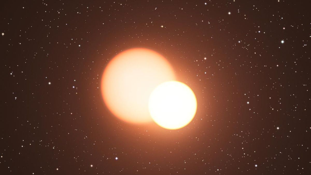Representación artística de un sistema binario similar a KIC 10001167