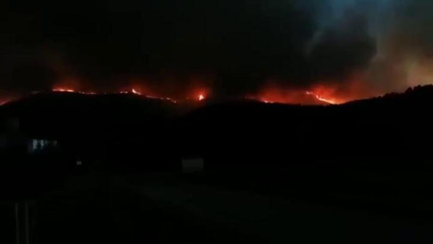 Un incendio obliga a desalojar un hospital y una urbanización en Carcaixent (Valencia)