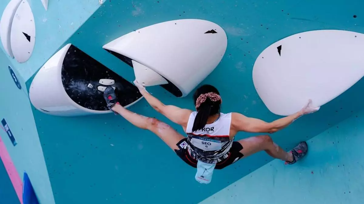Chaehyun Seo, una estrella de l'escalada mundial sobre el mur d'Alcobendas