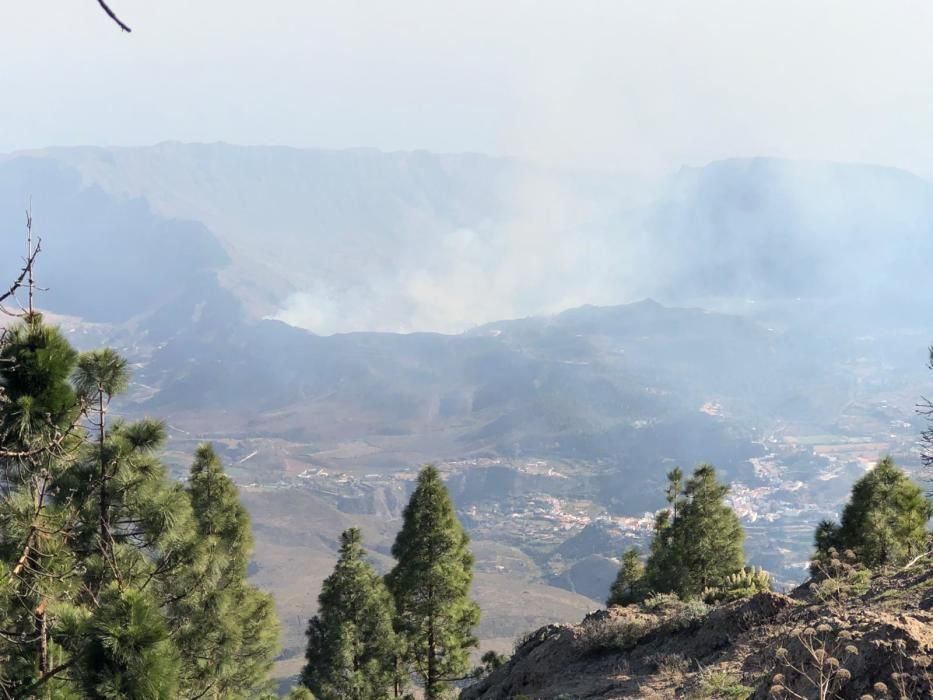 El incendio, desde el Pico de las Nieves.