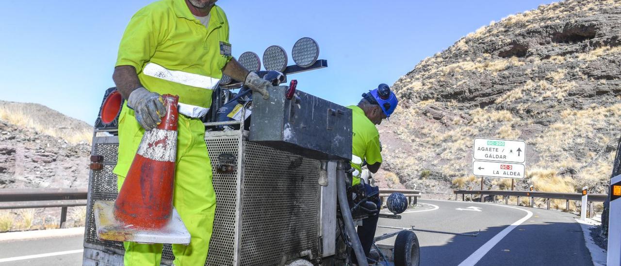 Imagen de archivo del inicio de las obras de la carretera de La Aldea. | | JUAN CARLOS CASTRO