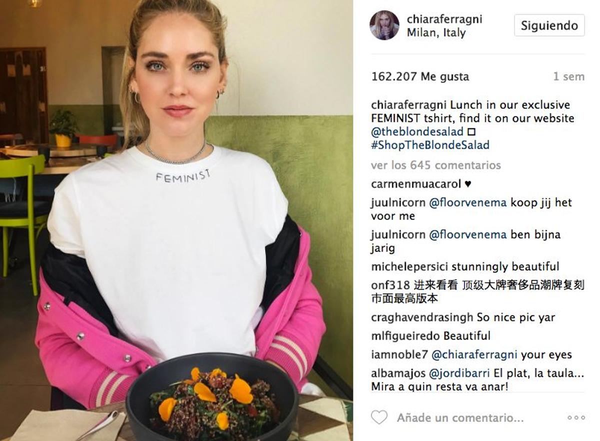 La camiseta feminista de Chiara Ferragni