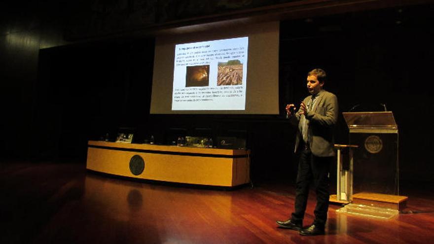 Jonathan Gómez Cantero, durante su conferencia en las XXII Jornadas Forestales de Gran Canaria.