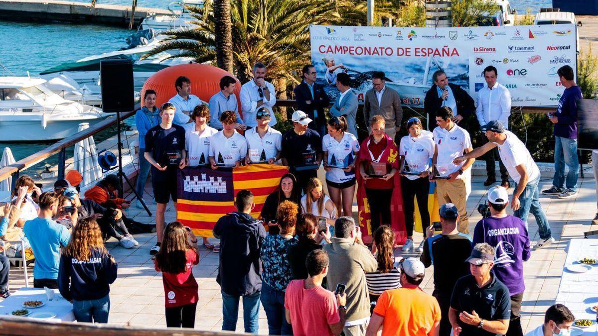 Imagen de la entrega de premios del Nacional, ayer en el Club Náutico Ibiza