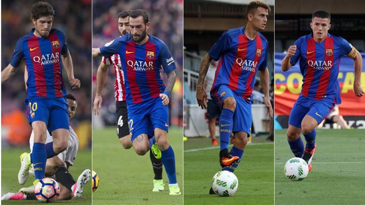 Sergi Roberto, Aleix, Nili y Palencia son los laterales del Barça y filial