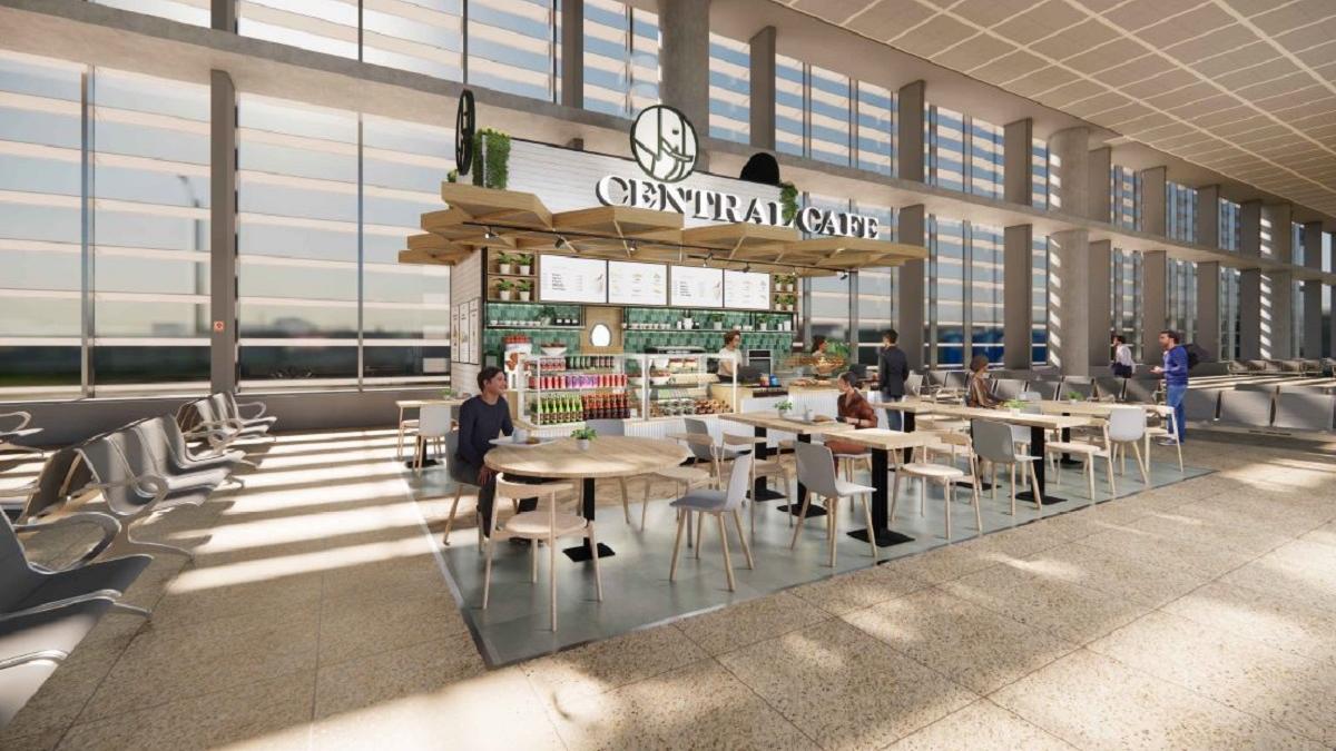 Una recreación del próximo Central Café Málaga que Ibersol Travel instalará en el Aeropuerto de Málaga.