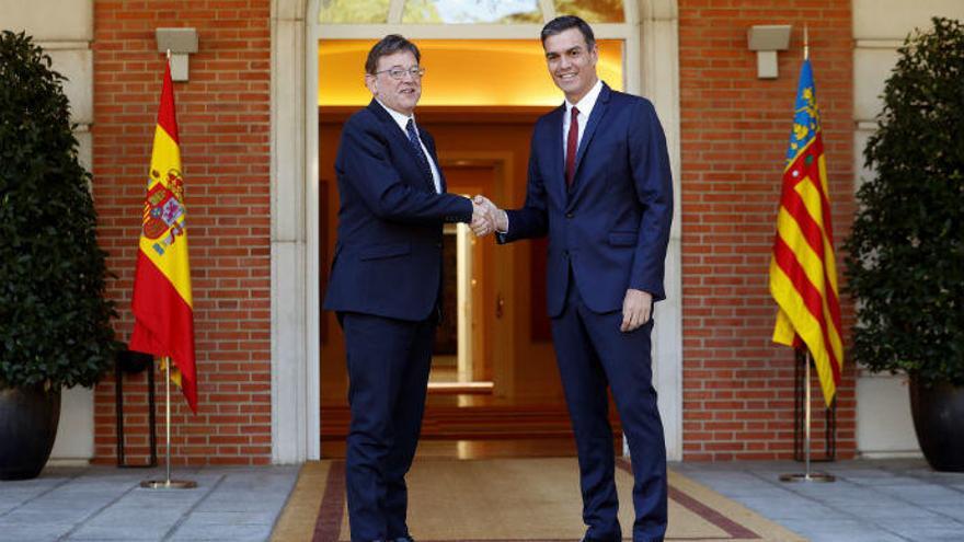 Pedro Sánchez y Ximo Puig en el Palacio de la Moncloa en el mes de marzo