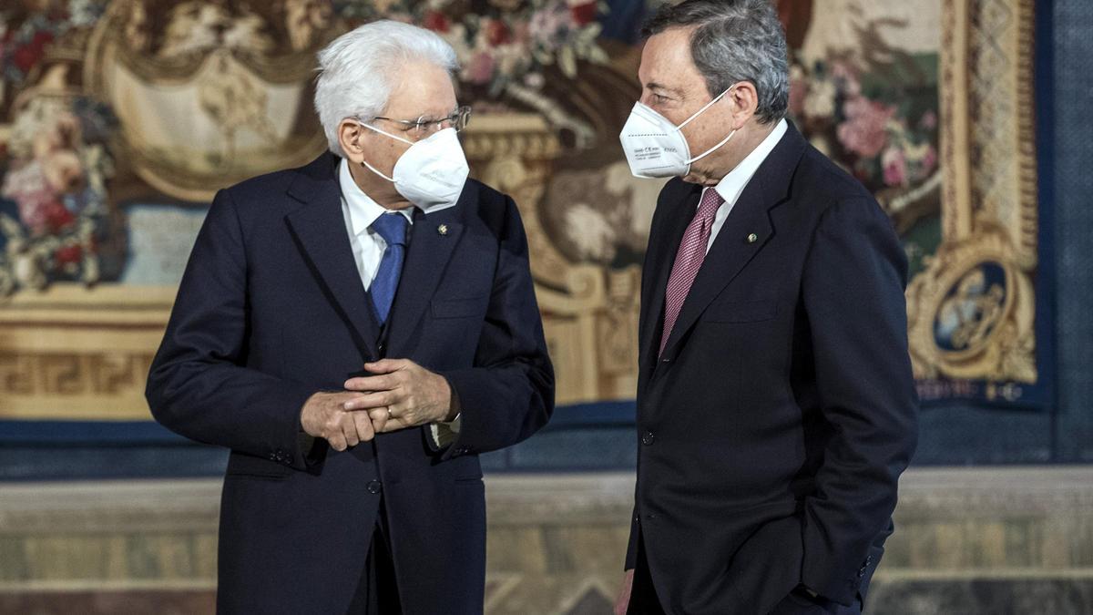 Sergio Mattarella y Mario Draghi.