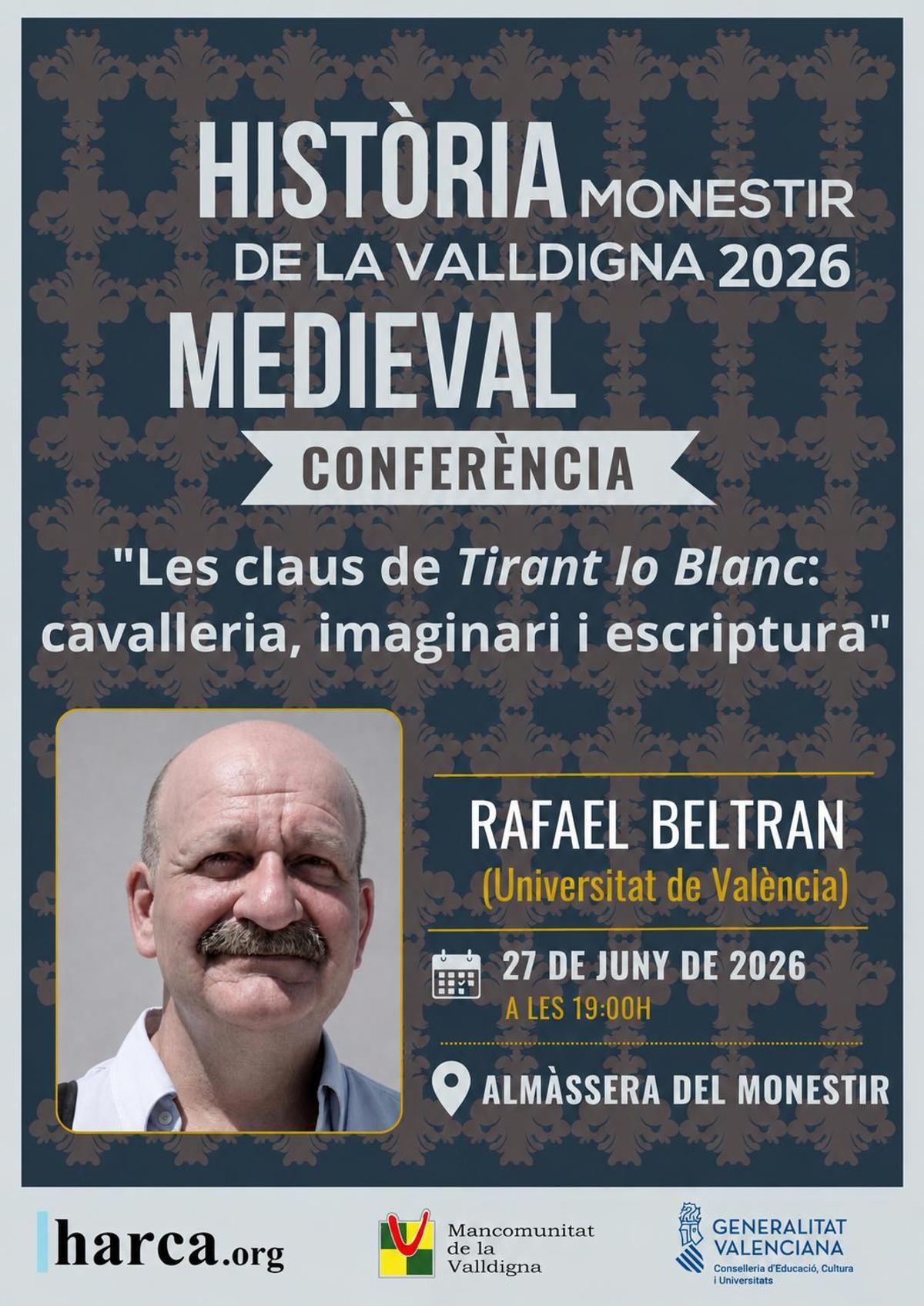 Cartell de la conferència del 27 juny de Rafael Beltran Llavador.