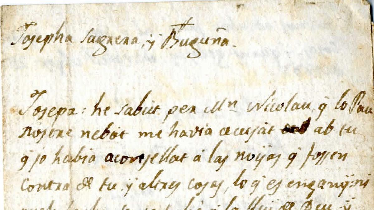 Carta enviada a Sabadell en 1803.