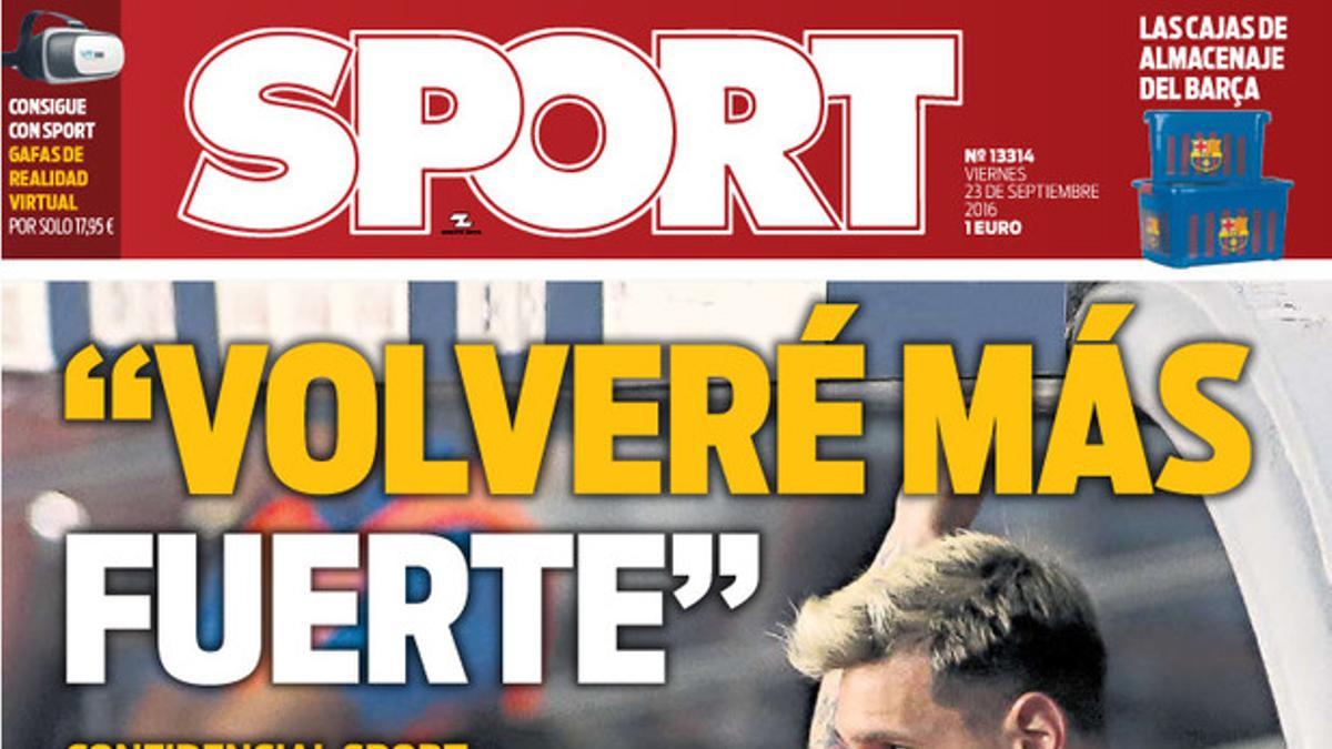 La portada de SPORT de hoy