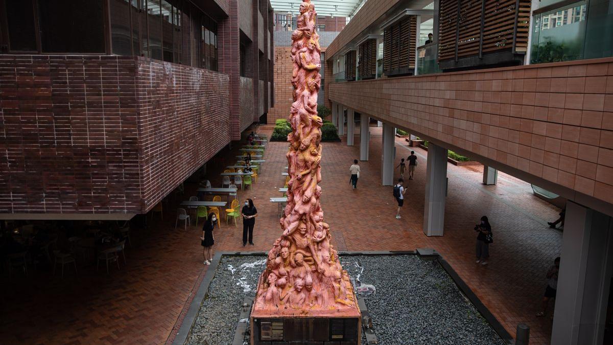 Una estatua en honor a las víctimas de Tiananmén en una Universidad de Hong Kong.