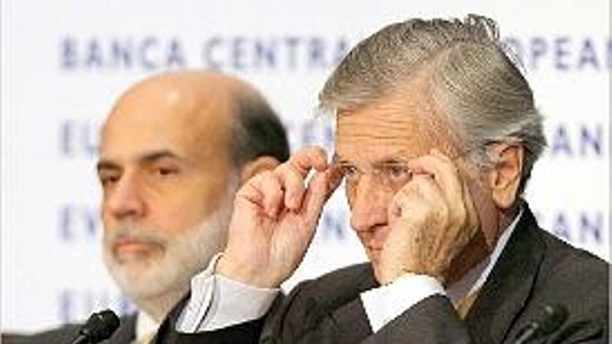 Ben Bernanke, de la Reserva Federal, i Jean-Claude Trichet, del BCE.