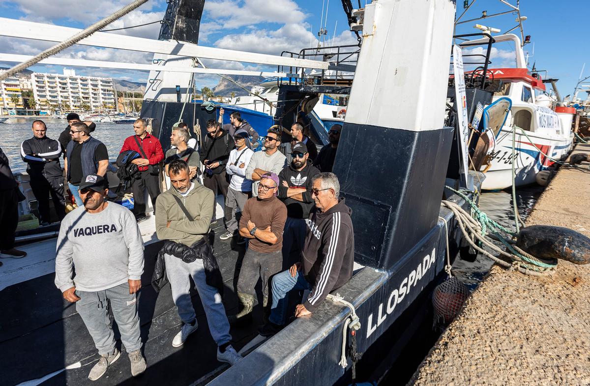 Los pescadores de La Vila Joiosa protestan por los recortes de la UE Los pescadores de La Vila Joiosa protestan por los recortes de la UE