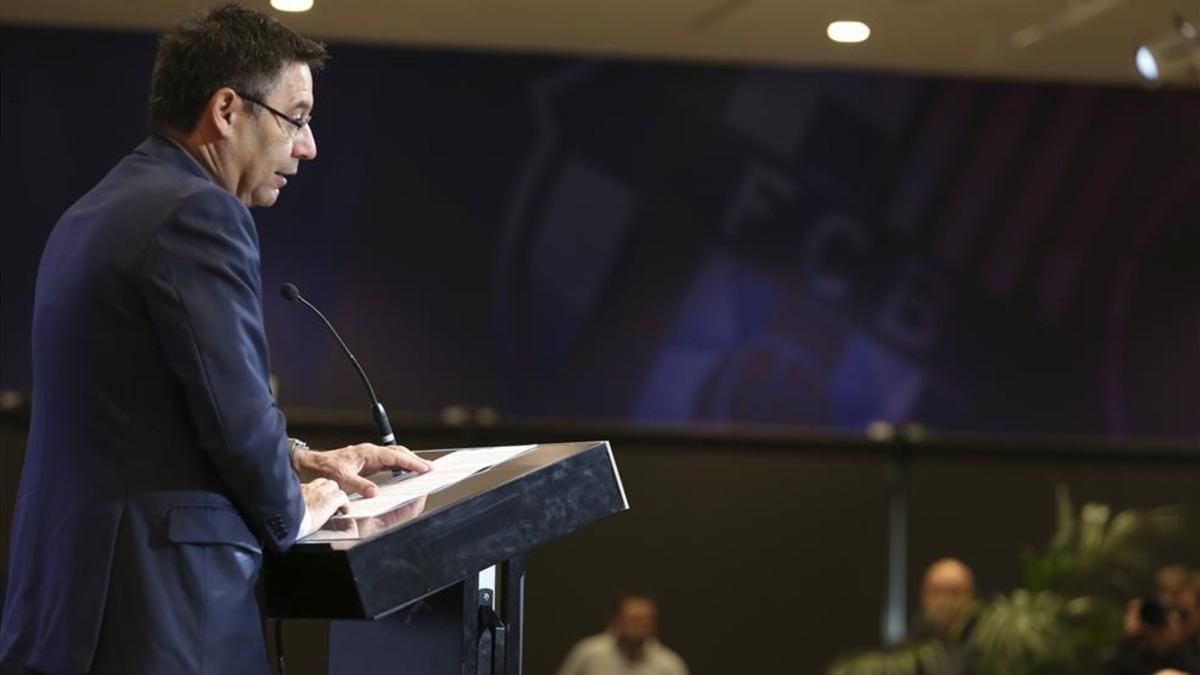 Bartomeu, en la comida de Navidad con los periodistas