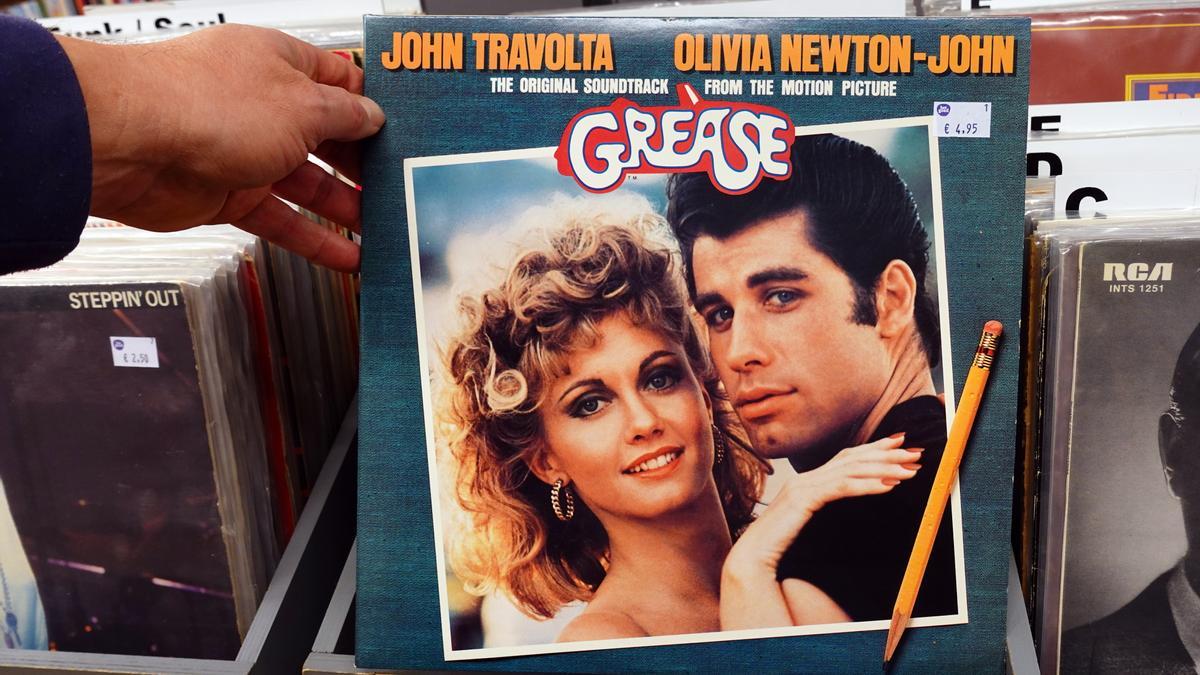 Cartel de 'Grease' con Olivia Newton-John y John Travolta.