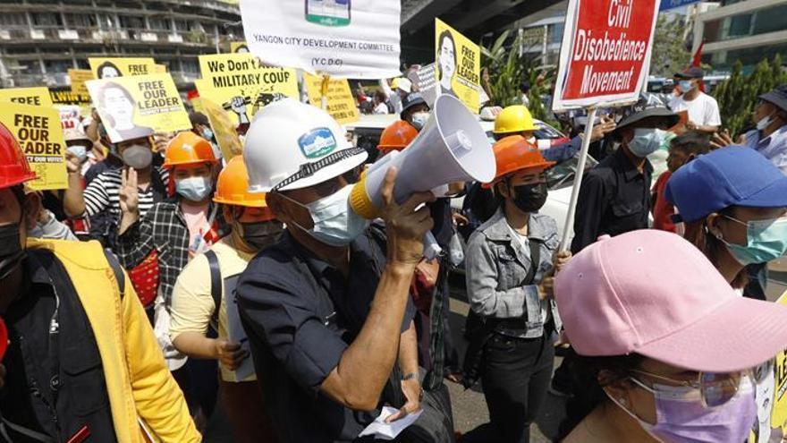 Protestas en Birmania.