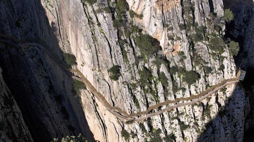 Plano aéreo del sendero del Caminito del Rey.