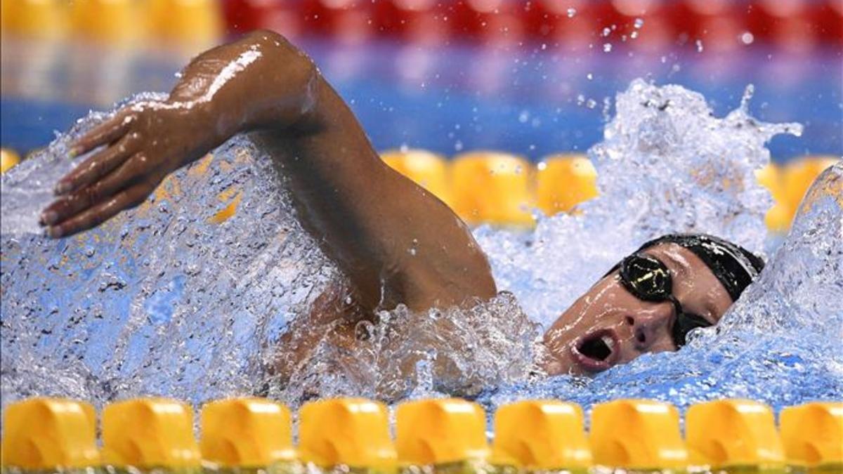 Mireia Belmonte volvió a la piscina en Sant Andreu