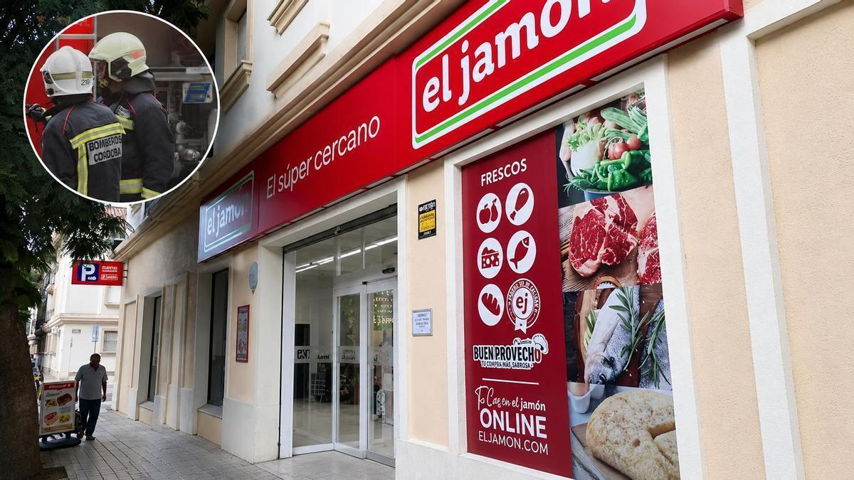 Desalojado un supermercado de Córdoba tras un incendio en un cuadro eléctrico.