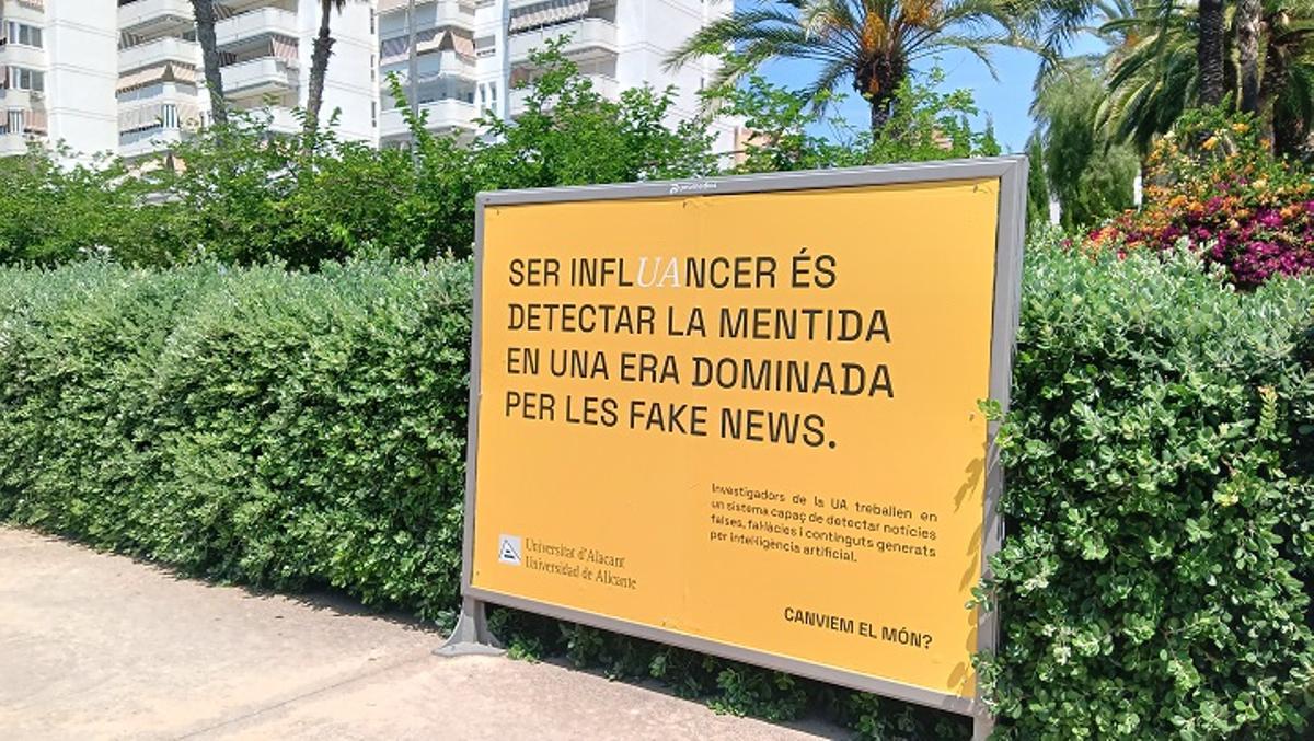 La campaña “InflUAncer”, implantada en distintos formatos y lugares de la provincia de Alicante.