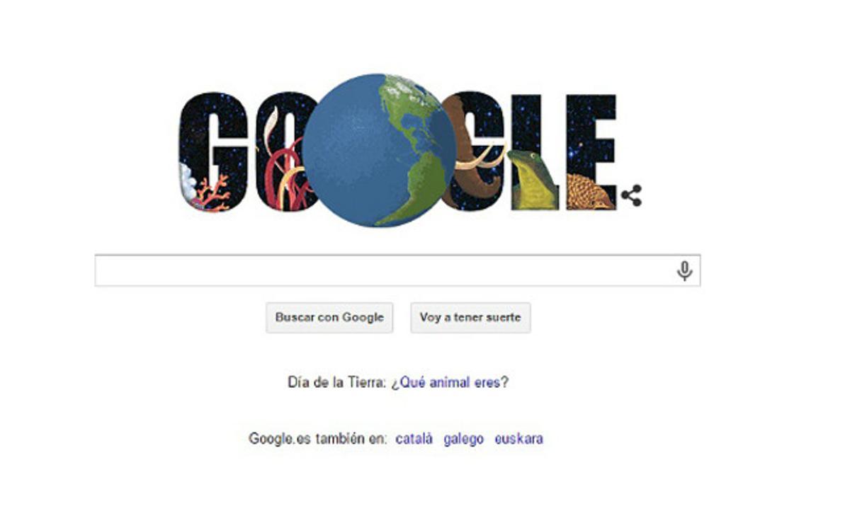 ’Doodle’ que proposa Google aquest dimecres en l’homenatge al Dia de la Terra.
