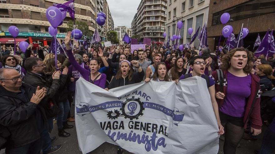 Huelga feminista el año pasado en València